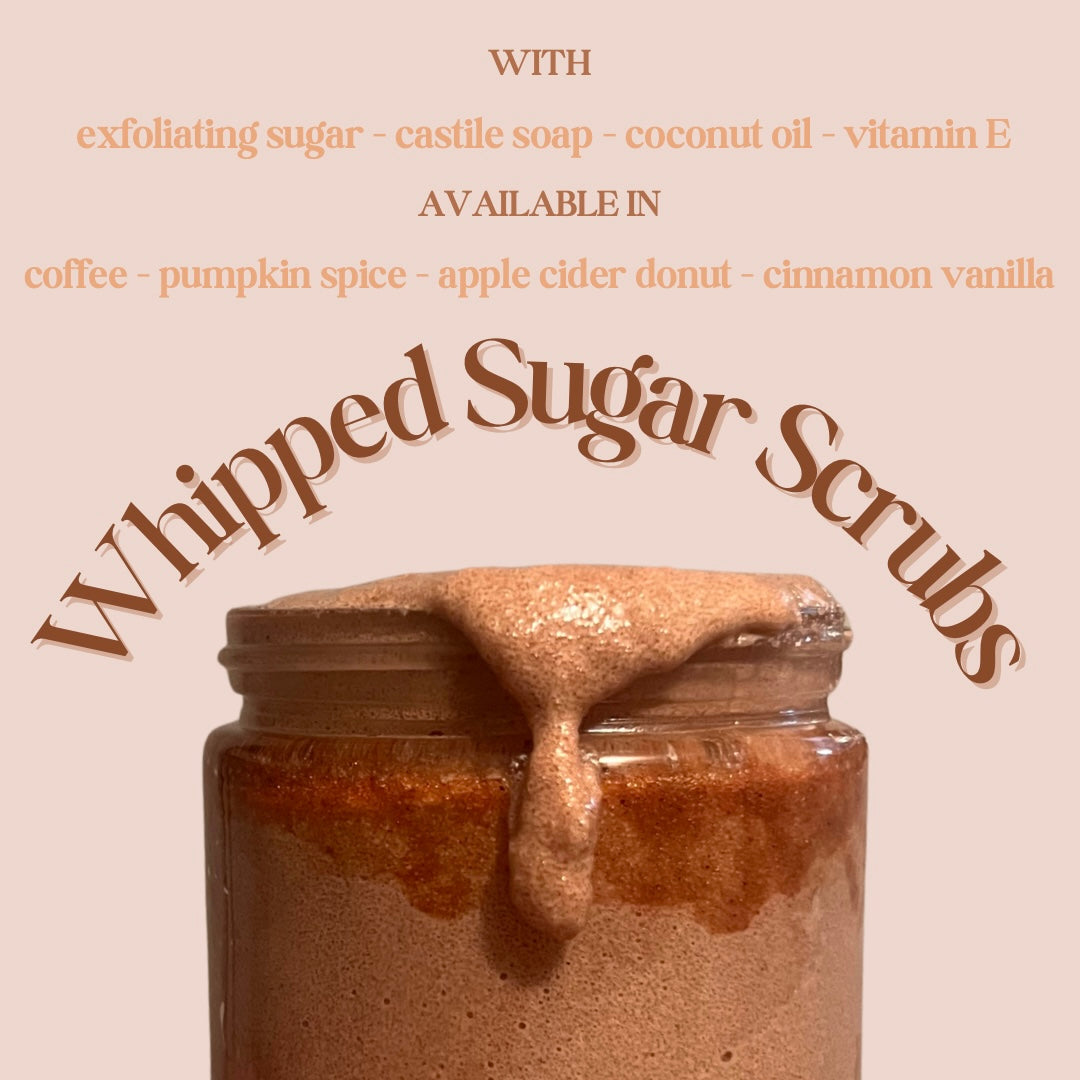 Apple Cider Donut Whipped Sugar Scrub | 8 oz | exfoliating and eco-friendly