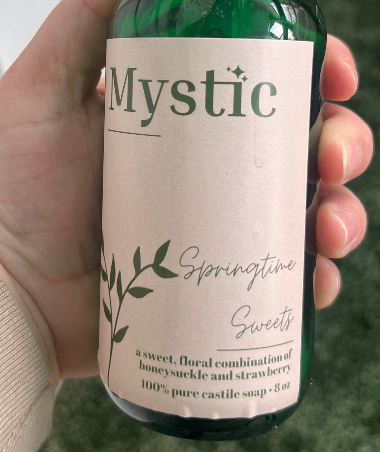 Springtime Sweets Liquid Castile Soap | 8 oz | Honeysuckle Strawberry