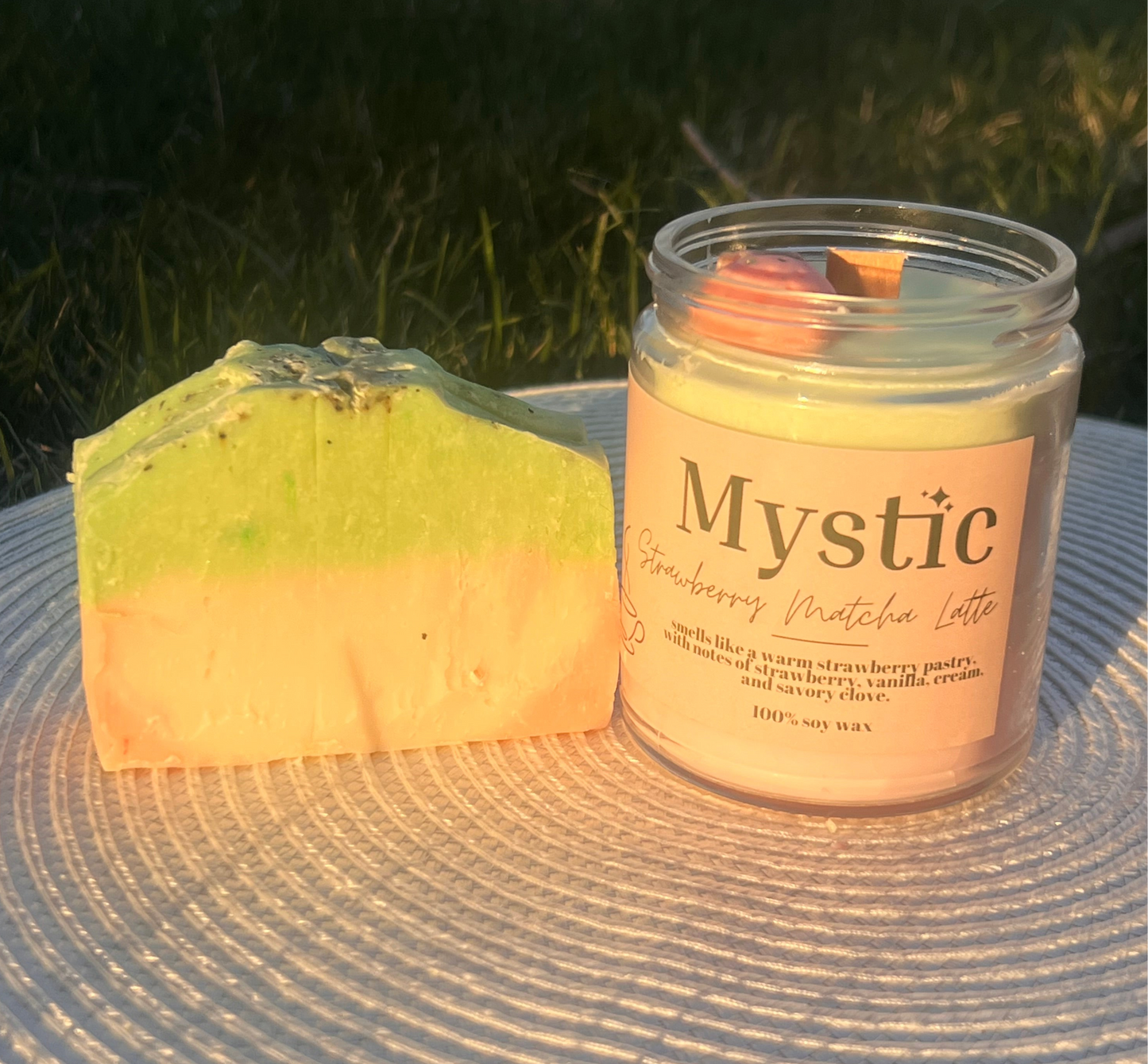 Strawberry Matcha Latte bar soap | 5 oz | Eco-Friendly Non-toxic bar soap | Spring 2025
