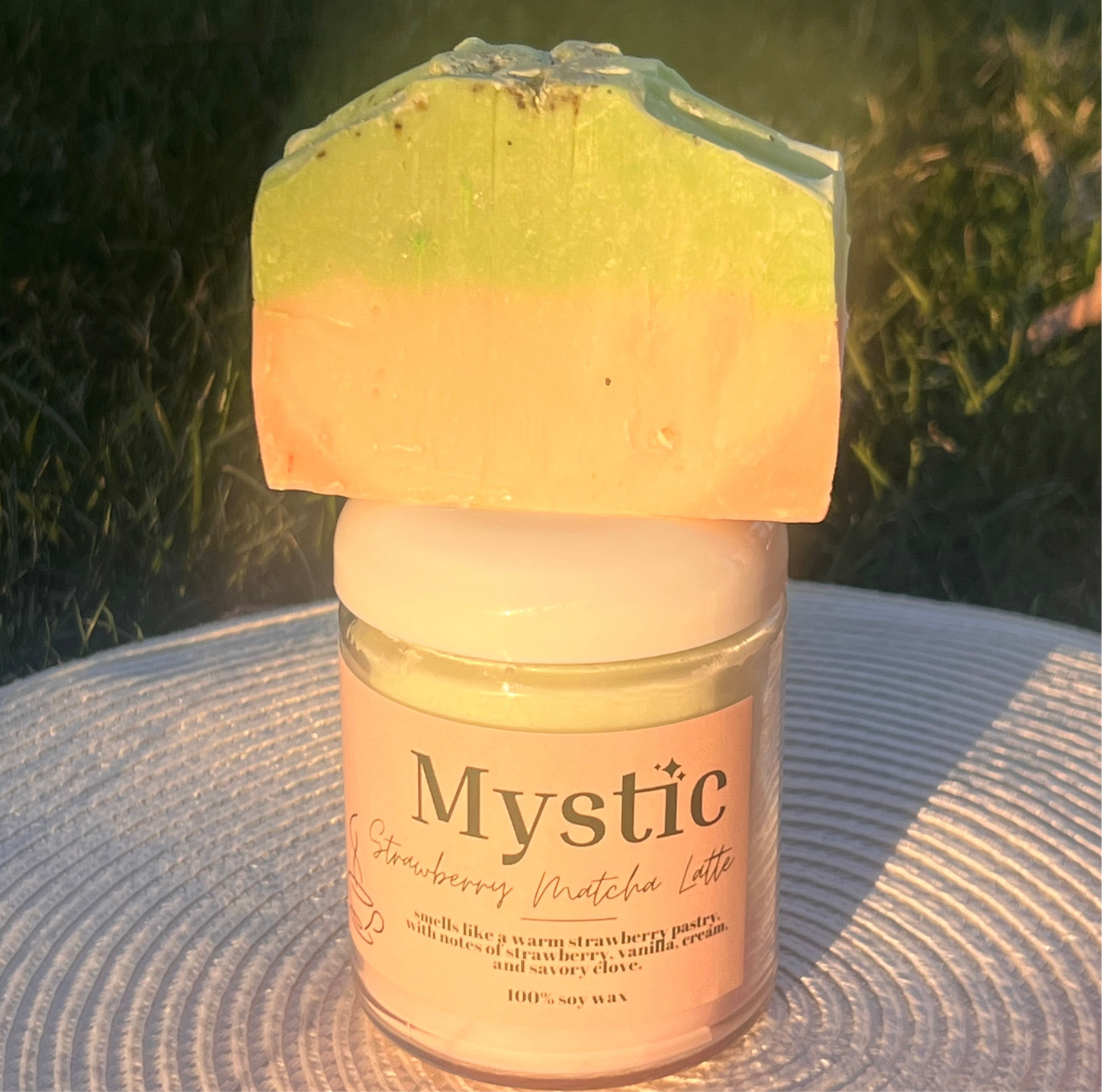 Strawberry Matcha Latte bar soap | 5 oz | Eco-Friendly Non-toxic bar soap | Spring 2025