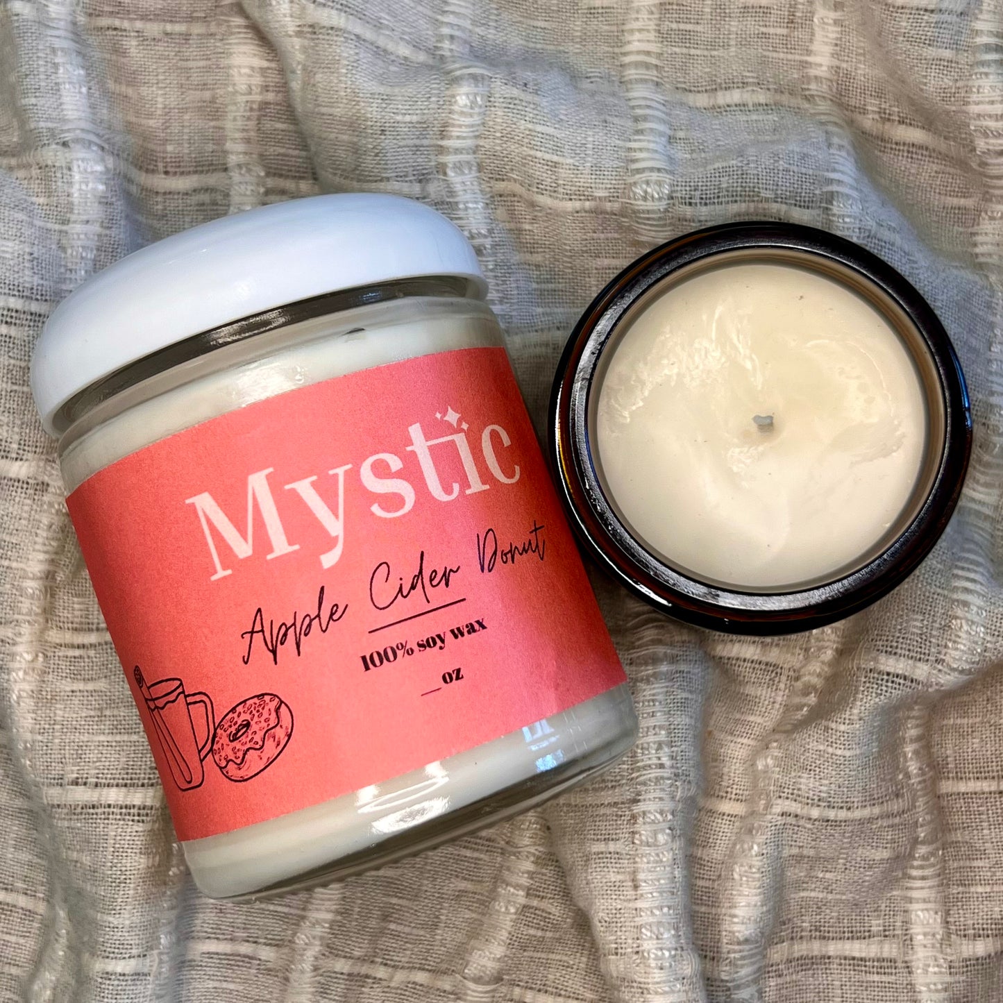 Apple Cider Donut candle | 4 or 8 oz | eco-friendly, non-toxic, paraffin and phthalate-free, 100% soy wax