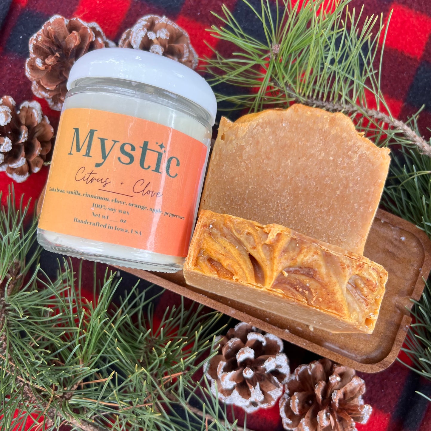 Citrus + Clove 4 oz bar soap | with exfoliating orange peel powder