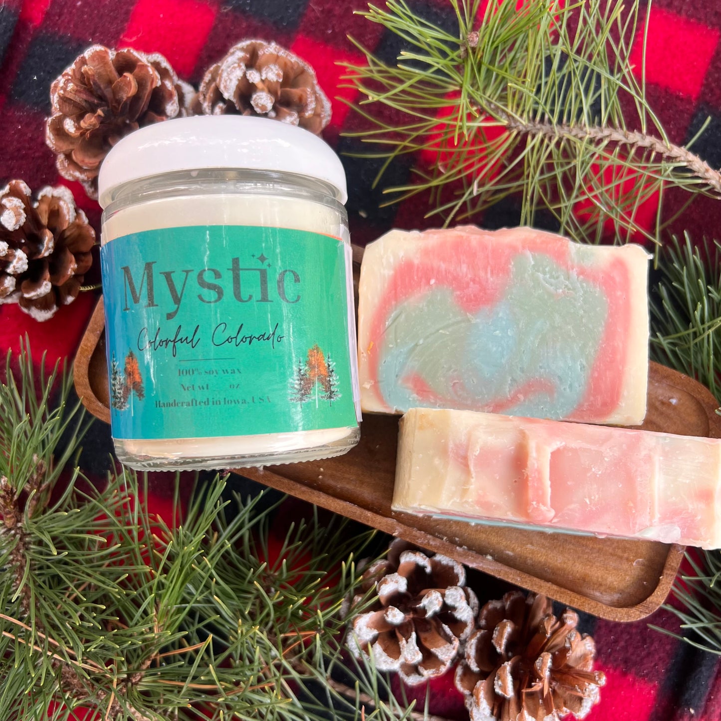 Colorful Colorado candle | 4, 8, or 16 oz | eco-friendly Iowa-grown soy wax