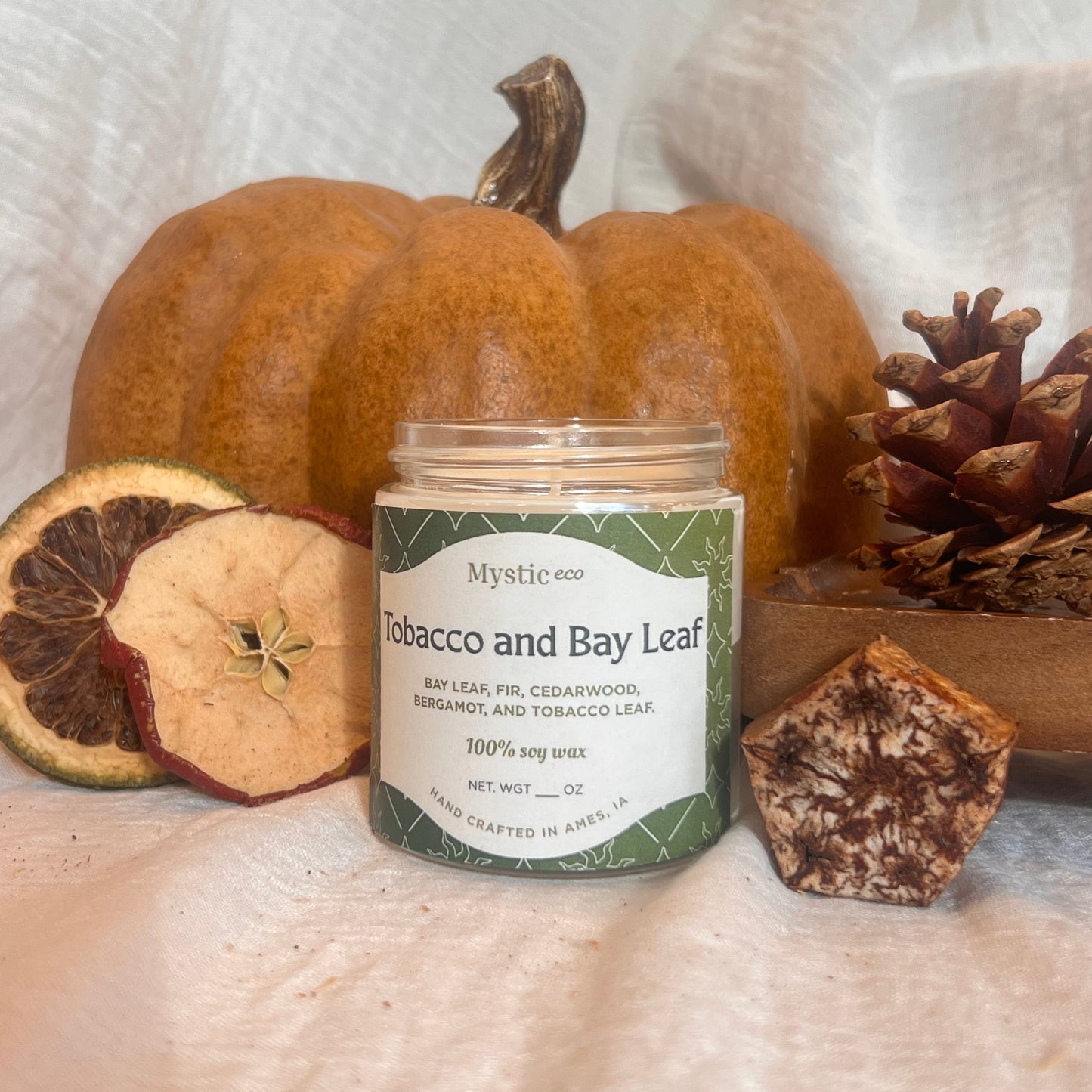 Tobacco + Bay Leaf candle | eco-friendly non-toxic fall candle