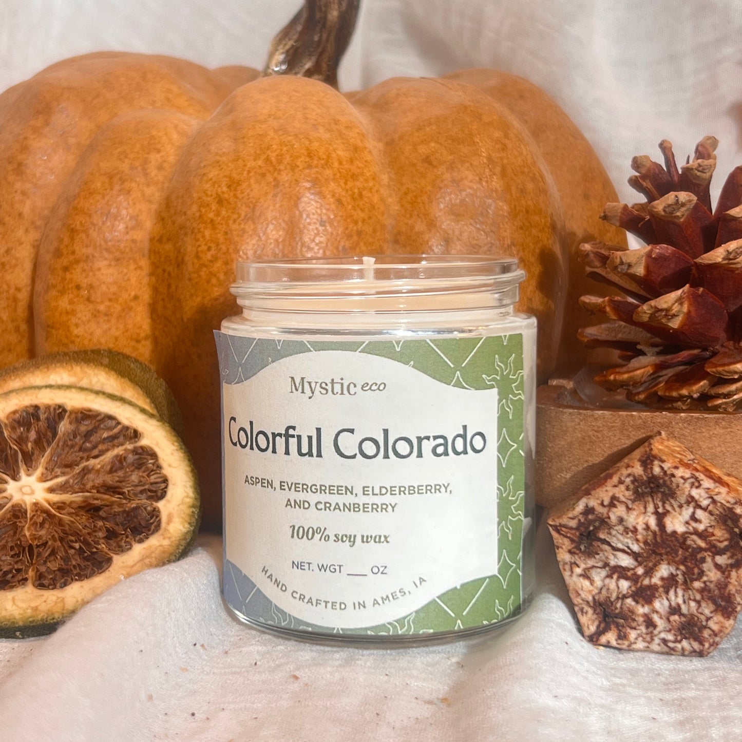Colorful Colorado candle | eco-friendly Iowa-grown soy wax