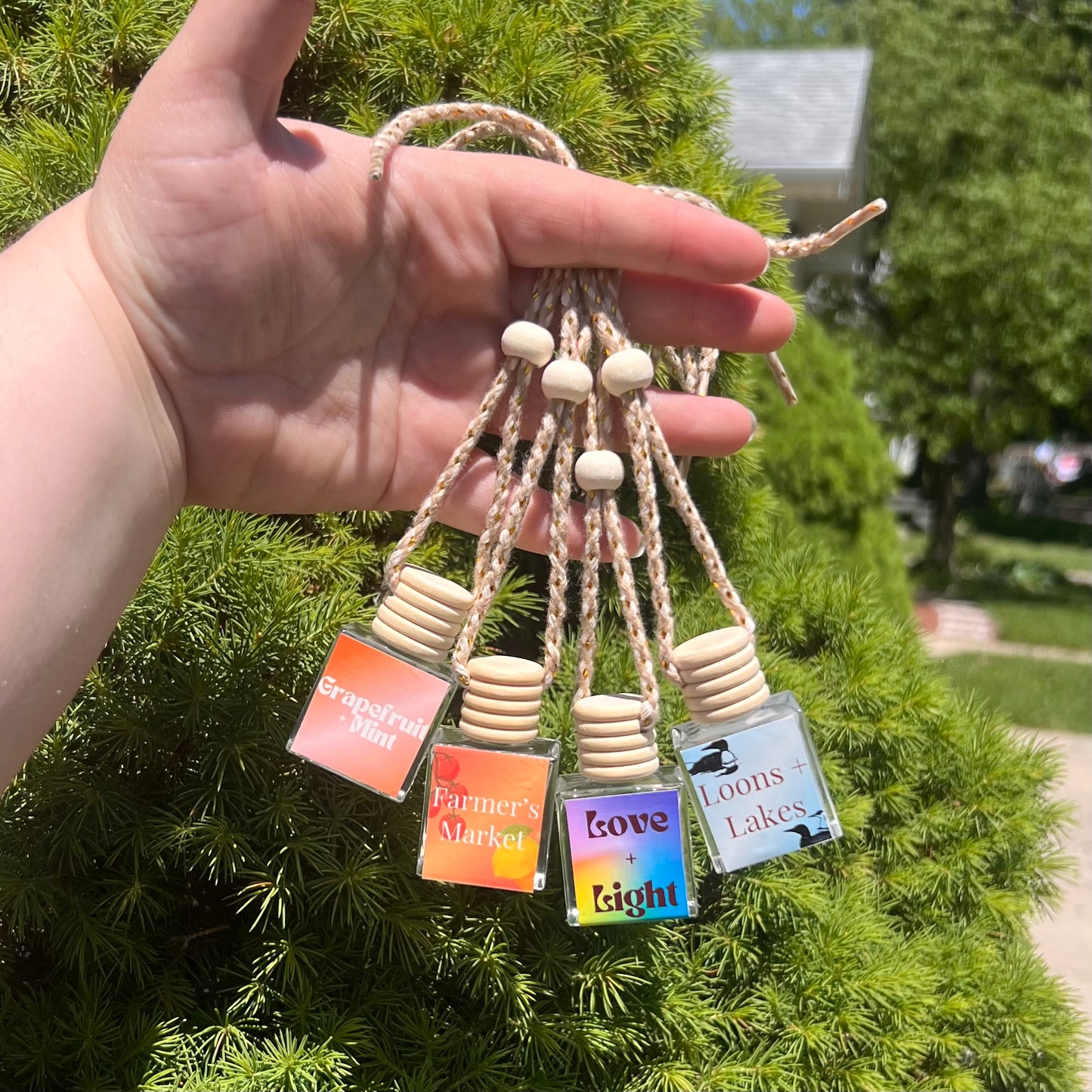 Summer Car Diffusers | choose between 4 scents: Loons & Lakes, Love & Light, Grapefruit & Mint, or Farmer’s Market