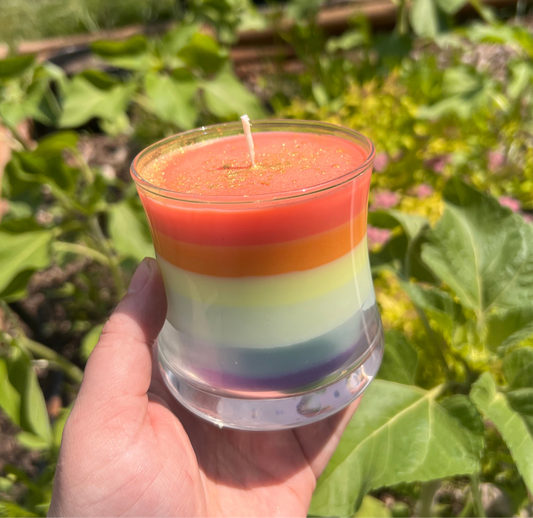 “Aura” blackberry & sage rainbow candle | Pride Month special | 8 oz | eco-friendly, non-toxic