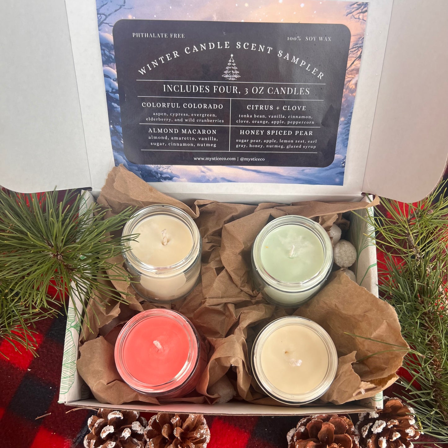 Holiday Candle Scent Sampler | 4 candles, 3 oz each