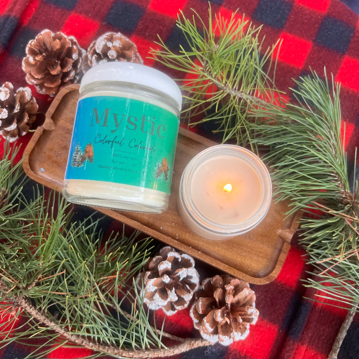 Colorful Colorado candle | 4, 8, or 16 oz | eco-friendly Iowa-grown soy wax