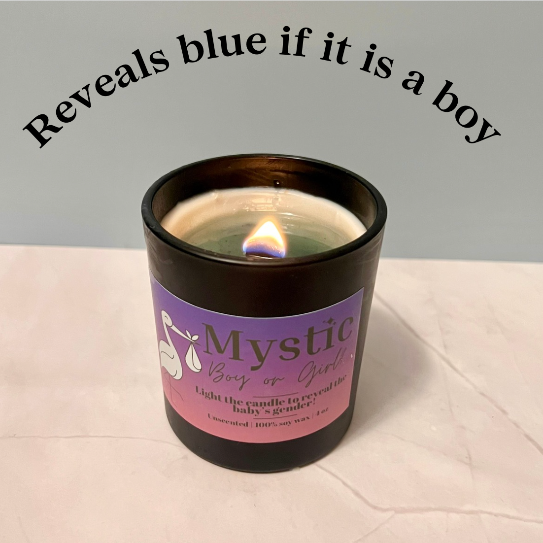 Gender Reveal Candle | Wooden Wick | 8 oz