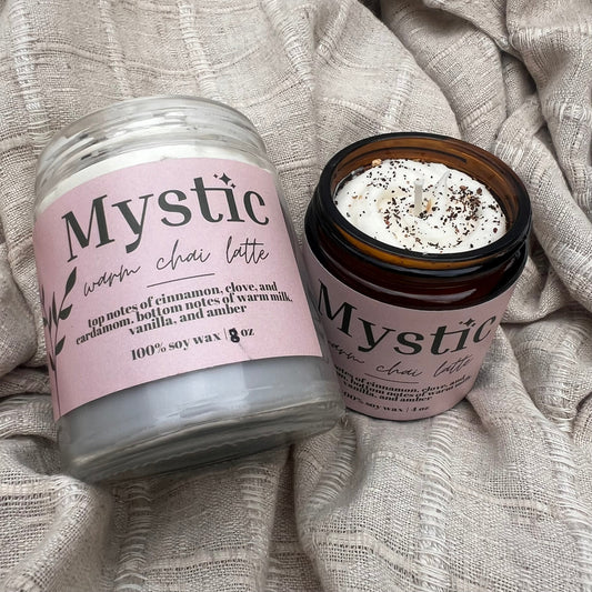 Chai Latte Candle | 4, 8, or 16 oz | eco-friendly non-toxic, 100% soy wax - Mystic Eco