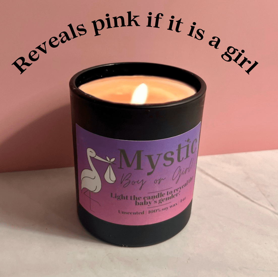 Gender Reveal Candle | Wooden Wick | 8 oz - Mystic Eco