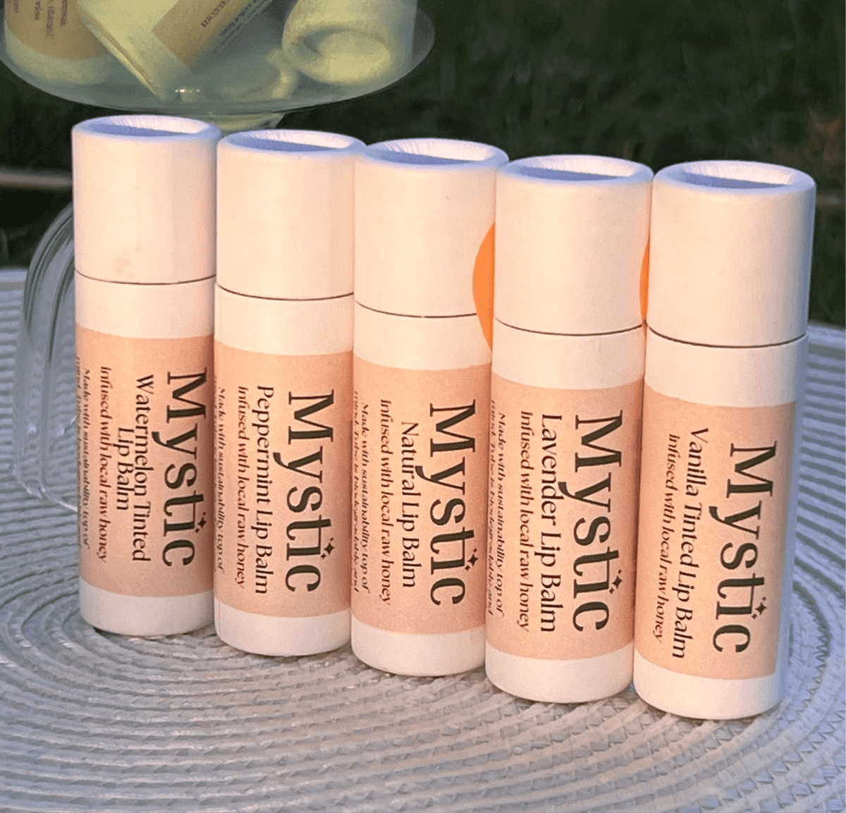 Seasonal Lip Balms | Hidden Tint or Natural | Eco Friendly Non Toxic in compostable push-up tube - Mystic Eco