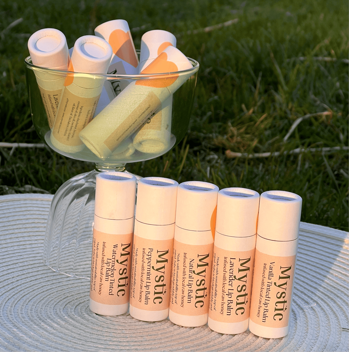 Seasonal Lip Balms | Hidden Tint or Natural | Eco Friendly Non Toxic in compostable push-up tube - Mystic Eco