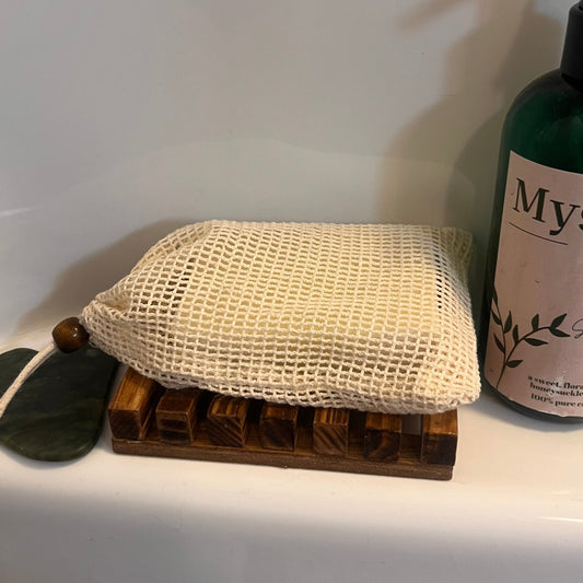 Soap Saver Lather Bag | Organic Cotton & Linen - Mystic Eco