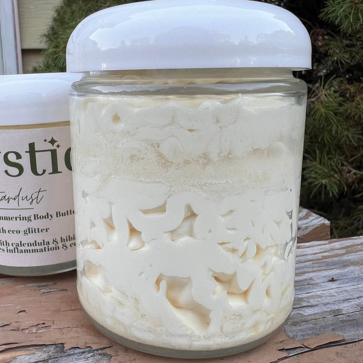 Stardust Silver Shimmering Body Butter | 4 or 8 oz | eco-friendly & infused with hibiscus, chamomile, + calendula - Mystic Eco