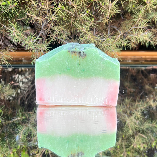 Strawberry Matcha Latte bar soap | 5 oz | sustainable + non-toxic bar soap - Mystic Eco